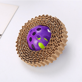 Corrugated Paper Cat Toy Plastic Ball (Option: Purple-Diameter 7cm)