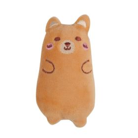 Pet Supplies Cat Oval Plush Toys With Cat Grass (Option: Brown Bear)
