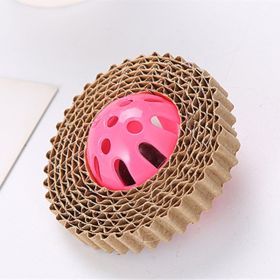 Corrugated Paper Cat Toy Plastic Ball (Option: Red-Diameter 7cm)