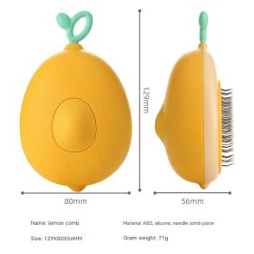 Pet Hair Remover Fruit-shaped Cat Dog Comb Pet Products (Option: 13X8X5cm-Lemon Yellow)