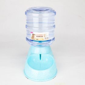 Automatic Pet Feeder Cat Drinker Water Feeding Dog Bowl Cat Bowl Food Storage Bucket Combination (Option: Blue-Drinking trough)