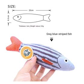 Relieving Stuffy Molars Catnip Toy (Option: Gray And Blue Stripes Fish)