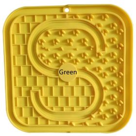 Fashion Simple Silicone Pet Slow Food Mat (Option: Green-S Second Palace Grid)