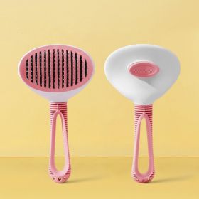 Pet Hair Removal Comb Design (Option: Pink-Coarse needle comb-19x10cm)