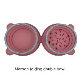 Outdoor Pet Portable Folding Bowl (Option: Purplish Red)