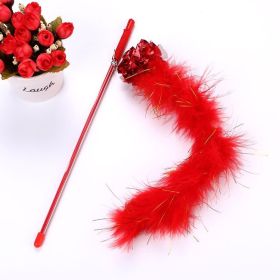 Toy Funny Stick Short Rod Ringing Paper Ball (Option: Red-Rod Length About 30cm)