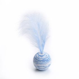 Cat-related Products Feather EVA Material Lightweight Foam Ball Throwing Toy (Color: Blue)