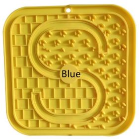 Fashion Simple Silicone Pet Slow Food Mat (Option: Blue-S Second Palace Grid)