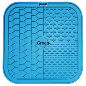 Fashion Simple Silicone Pet Slow Food Mat (Option: Green-2 Generation Three Palace Grid)