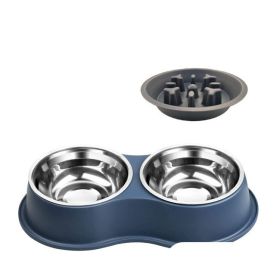 Pet Slow Feeding Bowl Removable Dogcat (Color: Blue)