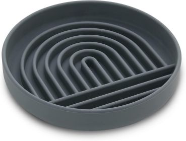 Pet Cat And Dog Fashion Simple Slow Feeding Bowl (Option: Gray)