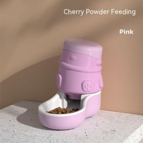 Pet Cat Dog Feeder Automatic Anti-tumble (Option: Cherry Blossom Powder Feeder)