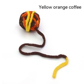 Cat Self Hi Relieving Stuffy Bite Toy Ball (Option: Yellow Orange Coffee-Diameter About 5cm)