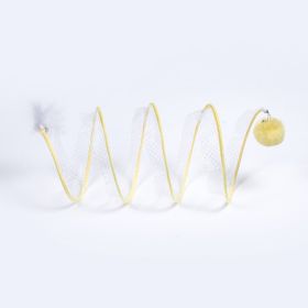 Cat Tunnel Toy Foldable Storage S-type (Option: Small Size & Yellow Pompon)