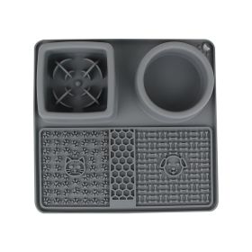 Silicone Multifunctional Pet Slow Feeding Bowl Licking Mat (Option: Gray)