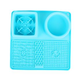 Silicone Multifunctional Pet Slow Feeding Bowl Licking Mat (Option: Light Blue)
