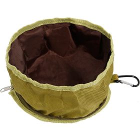 Portable Folding Outdoor Waterproof Oxford Cloth Easy To Clean Dog Bowl (Color: Green)