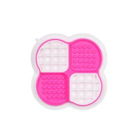 Pet With Suction Cup Slow Food Plate Multi-functional Non-slip (Color: Pink)