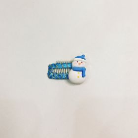 Christmas Cartoon Pet Headdress Cat Dog Barrettes (Option: Snowman Blue-3.2cm)