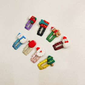 Christmas Cartoon Pet Headdress Cat Dog Barrettes (Option: Christmas 6PCs Random-3.2cm)