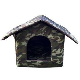 Outdoor Waterproof Wandering Cat Nest Winter Warm Outdoor Foldable Removable Washable Cat House Kennel (Option: Camouflage-S)