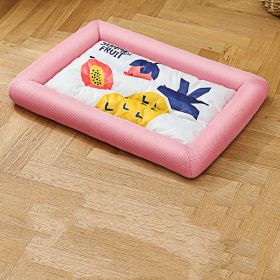 Summer Cool Sandwich Dog's Nest Cushion Pet Supplies (Option: Pink Pineapple-M)