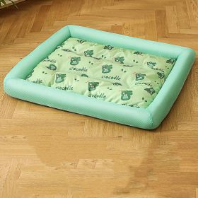 Summer Cool Sandwich Dog's Nest Cushion Pet Supplies (Option: Green Dinosaur-S)