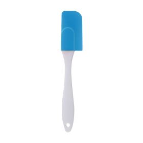 White Handle Silicone Cake Split Small Scraper (Color: Blue)
