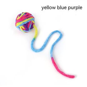 Cat Self Hi Relieving Stuffy Bite Toy Ball (Option: Yellow Blue Purple-Diameter About 5cm)