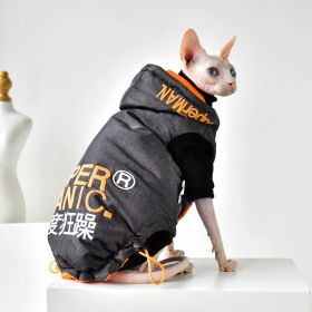 Hairless Cat Clothing With Winter Coat (Option: Black-L)