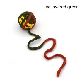 Cat Self Hi Relieving Stuffy Bite Toy Ball (Option: Yellow Red Green-Diameter About 5cm)