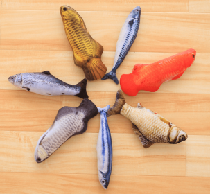 Cat toy;  imitation fish toy;  pet;  plush cat;  mint fish;  cat;  carp toy (Color: Silver Arowana)