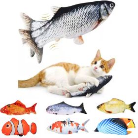 Cat Toy Flopping Fish Cat Toy With Realistic Tail Wagging; Interactive Plush Chewing Toy For Cats (Color: Cable5)