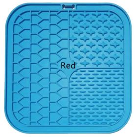 Fashion Simple Silicone Pet Slow Food Mat (Option: Red-2 Generation Three Palace Grid)