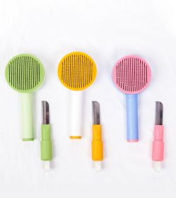 Pet Comb Curved Needle Massage Comb Cat Dog Hair Removal Brush Special Comb For Cleaning Long Hair (Option: Pink-Two in one style)