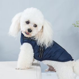 Pet Clothes Waterproof And Warm (Option: Dark Blue Chest Back Vest-XL)